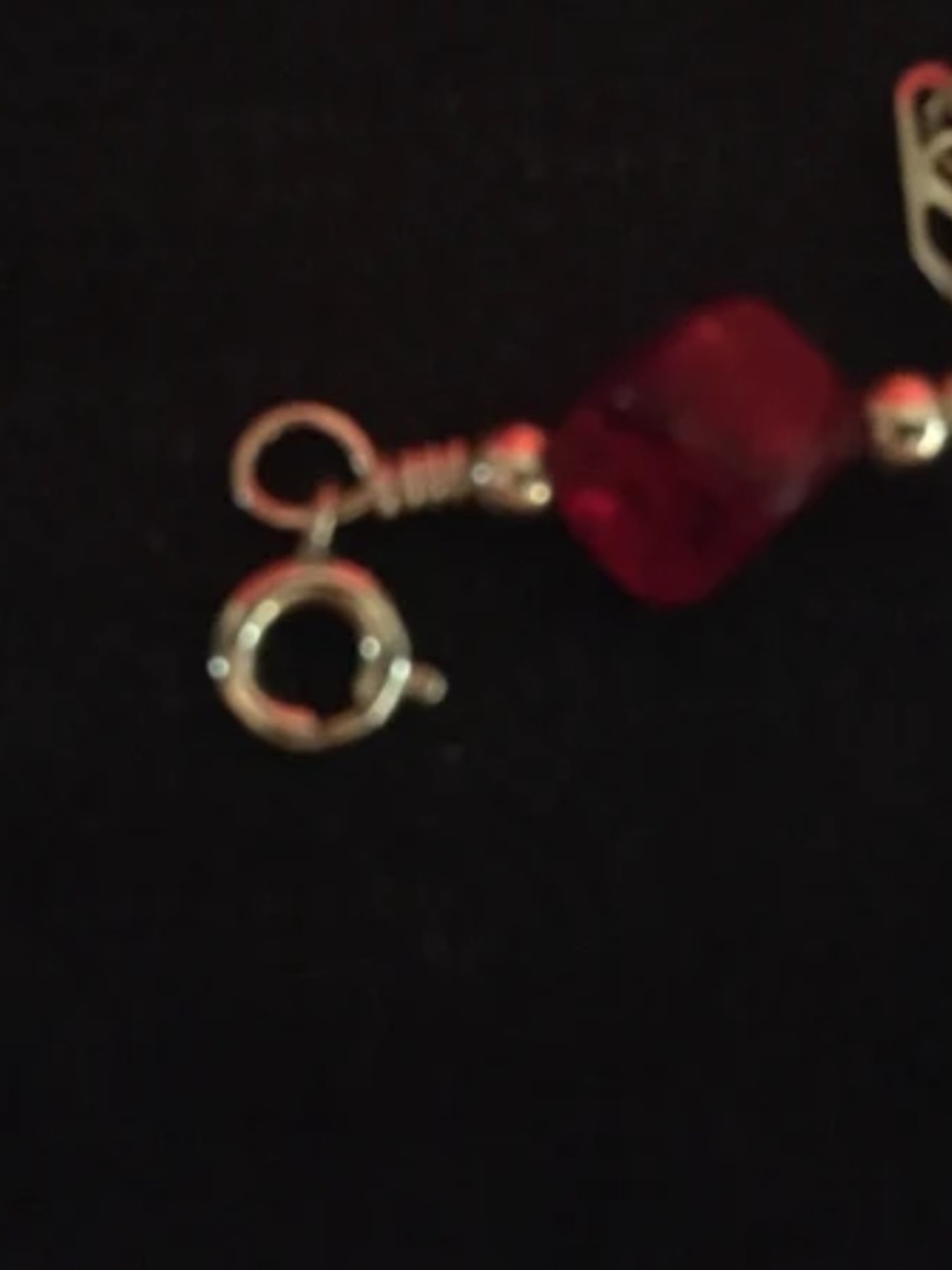 Gold-Tone Bracelet with Faceted Ruby-Red Beads - Picture 6 of 6